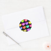 kleurrijke harten ronde sticker (Envelop)