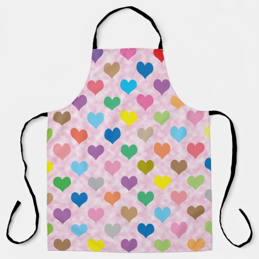 Kleurrijke harten schort (Voorkant)