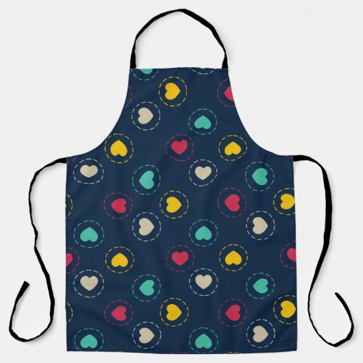 kleurrijke harten schort (Voorkant)