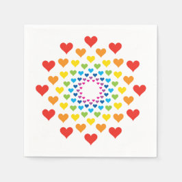 Kleurrijke harten servet