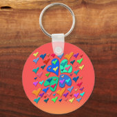 kleurrijke harten sleutelhanger (Voorkant)