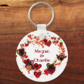 kleurrijke harten sleutelhanger (Voorkant)