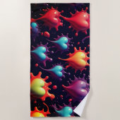 Kleurrijke harten spatten kunst strandlaken (Voorkant)