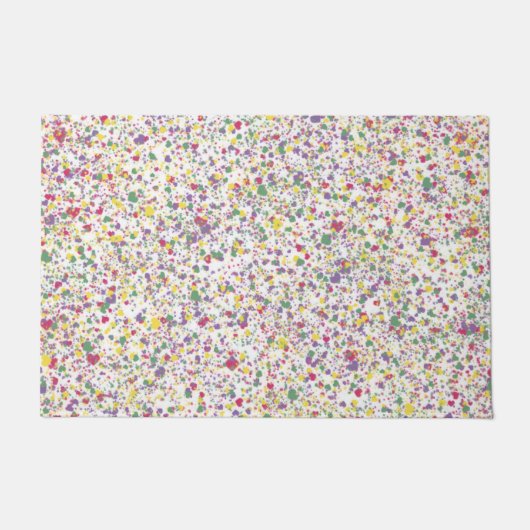 Kleurrijke Harten Splatter Paint, Abstract Deurmat (Voorkant)