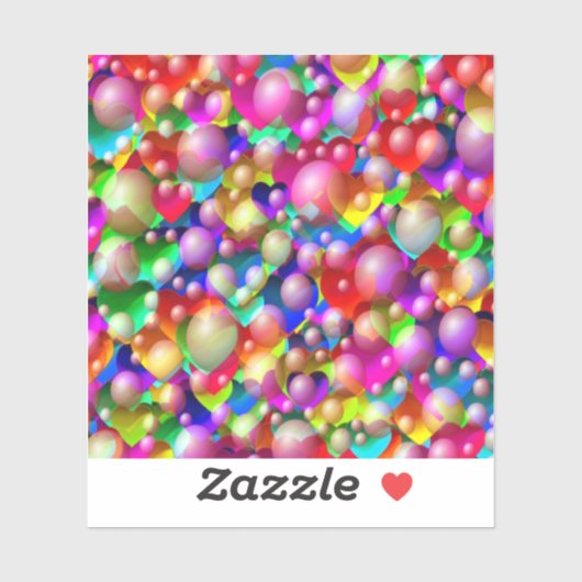 kleurrijke harten sticker (Vel)