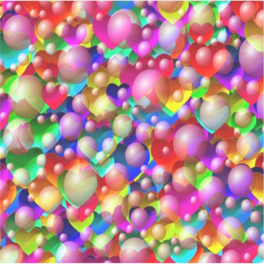 kleurrijke harten sticker (Voorkant)