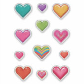kleurrijke harten sticker (Voorkant)