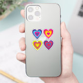 Kleurrijke harten sticker (Telefoon)