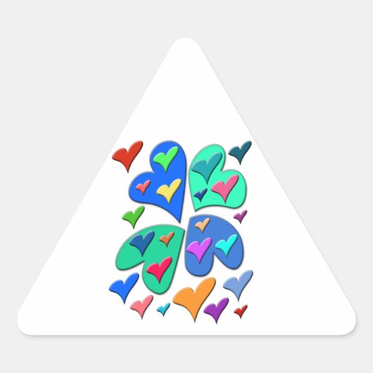 kleurrijke harten sticker (Voorkant)