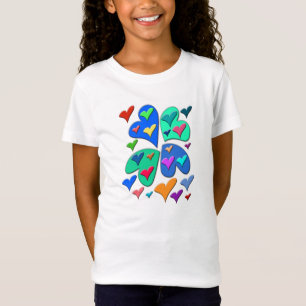 kleurrijke harten t-shirt