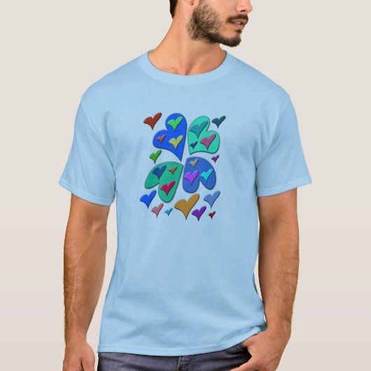 kleurrijke harten t-shirt (Voorkant)