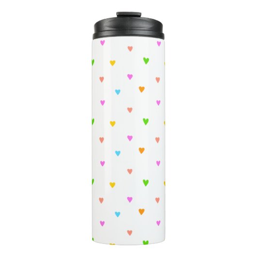 Kleurrijke harten thermosbeker (Voorkant)