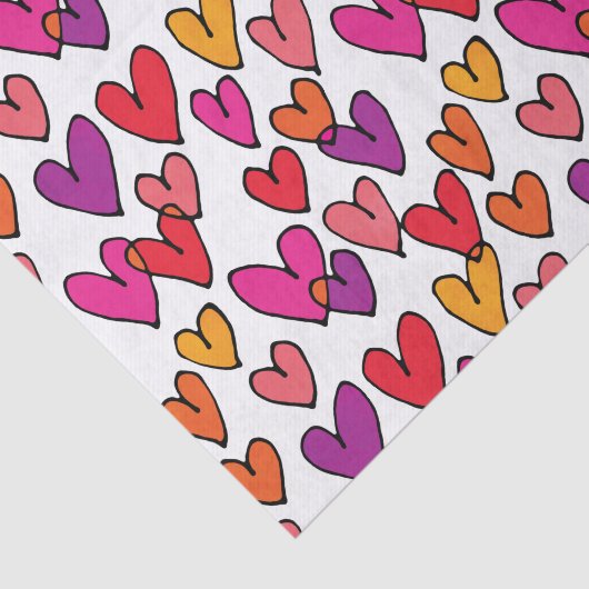kleurrijke harten tissuepapier (Detail)