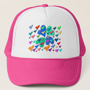 kleurrijke harten trucker pet