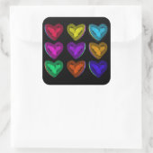 kleurrijke harten | Valentijn harten Vierkante Sticker (Tas)