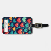 Kleurrijke harten, Valentijn kunst Bagagelabel (Voorkant horizontaal)