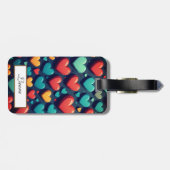 Kleurrijke harten, Valentijn kunst Bagagelabel (Achterkant horizontaal)