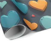 Kleurrijke harten, Valentijn kunst Cadeaupapier (Rol Hoek)