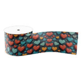 Kleurrijke harten, Valentijn kunst Grosgrain Lint (Spoel)
