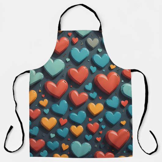 Kleurrijke harten, Valentijn kunst Schort (Voorkant)