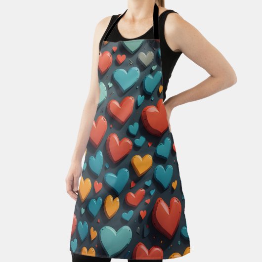 Kleurrijke harten, Valentijn kunst Schort (Insitu)