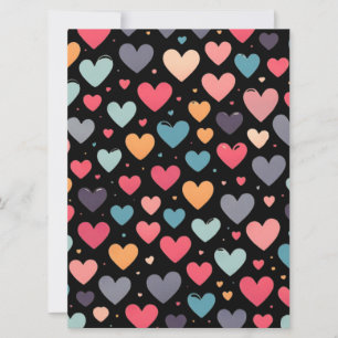 Kleurrijke harten valentijnsdag feestdagenkaart