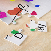 Kleurrijke Harten Valentijnsdag Fototypografie Legpuzzel (Zijkant)
