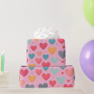 Kleurrijke harten valentijnsdag mok cadeaupapier