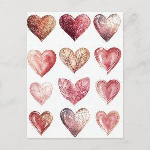 Kleurrijke Harten Valentijns's Groet Briefkaart