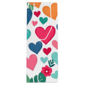 Kleurrijke harten wijn cadeautas (Achterkant)