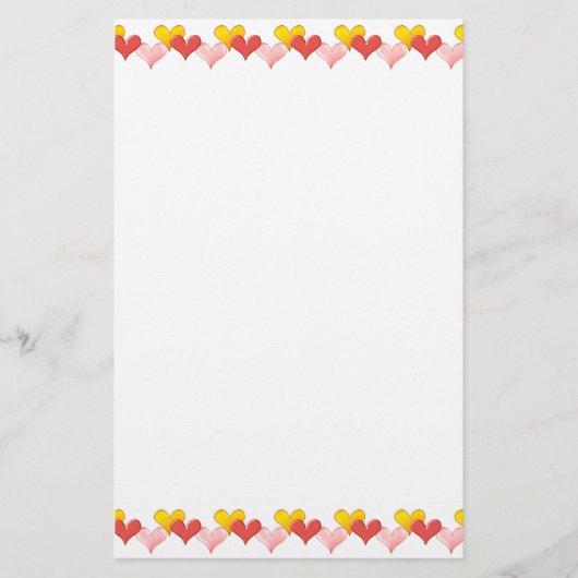 Kleurrijke hartenkantoorbehoeften briefpapier (Voorkant)