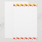 Kleurrijke hartenkantoorbehoeften briefpapier (Voorkant / Achterkant)