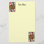  kleurrijke  hartenkoningin briefpapier (Voorkant)