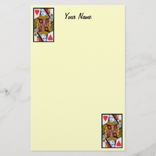  kleurrijke  hartenkoningin briefpapier (Voorkant)