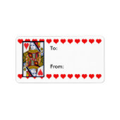  kleurrijke  hartenkoningin etiket (Voorkant)