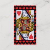  kleurrijke  hartenkoningin visitekaartje (Achterkant)