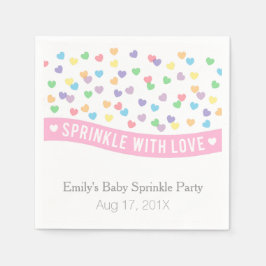 Kleurrijke Hartjes Moderne Baby Sprinkle Feest Servetten