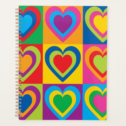 Kleurrijke Hartjes Mooie Planner (Voorkant)