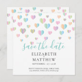 Kleurrijke hartspiegel Sla het datumontwerp op Kaart (Voorkant / Achterkant)