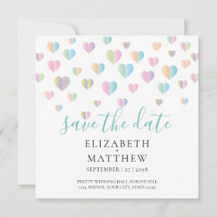 Kleurrijke hartspiegel Sla het datumontwerp op Kaart