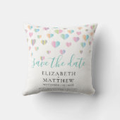 Kleurrijke hartspiegel Sla het datumontwerp op Kussen (Achterkant)