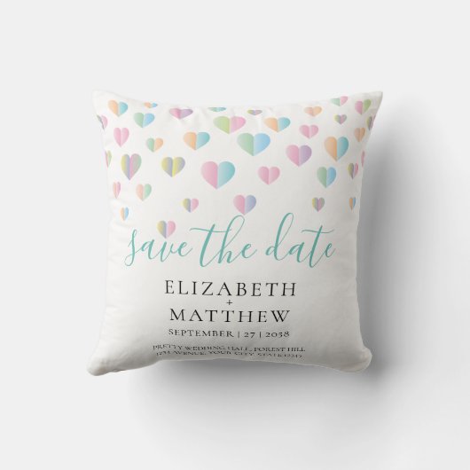 Kleurrijke hartspiegel Sla het datumontwerp op Kussen (Achterkant)