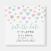 Kleurrijke hartspiegel Sla het datumontwerp op Magneet (Voorkant)