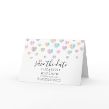 Kleurrijke Hartspikkels Save the Date Ontwerp Uitn