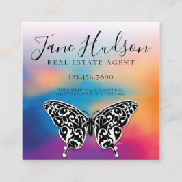 Kleurrijke Hartspikkels Zakelijke Kaart Vierkante Visitekaartje