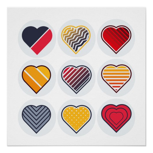 Kleurrijke hartvormen. perfect poster (Voorkant)