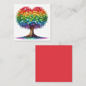 Kleurrijke hartvormige boom notitiekaartje (Voorkant / Achterkant)
