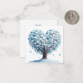Kleurrijke hartvormige boom notitiekaartje (Voorkant / Achterkant in situ)