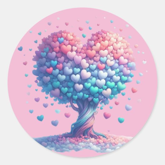 Kleurrijke hartvormige boombomen Stickers (Voorkant)