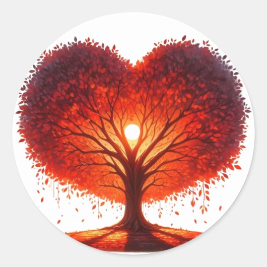 Kleurrijke hartvormige boombomen Stickers (Voorkant)